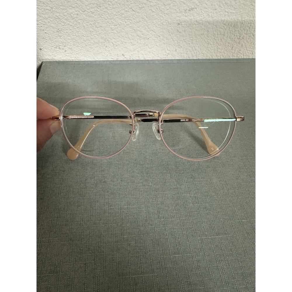 Anna Sui AS271 205 Rose Gold Round Eyeglasses 52-17-140 Excellent
